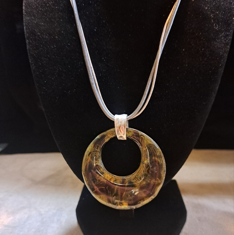 Chico's Silver and Multicolor Pendant Necklace